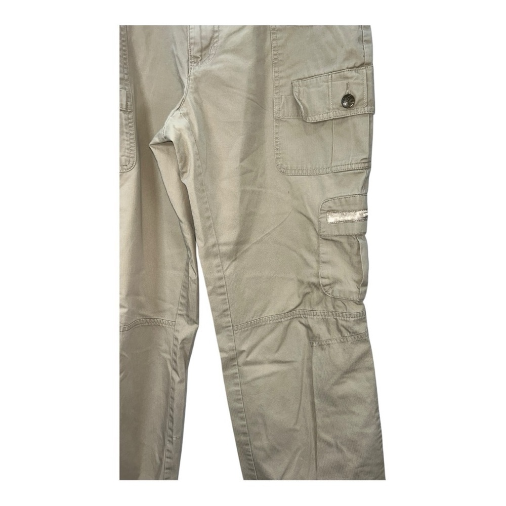 Cato Women Pants 8 Beige Capri Rhinestone City Contemporary Stretch Cargo Modern - Picture 3 of 12